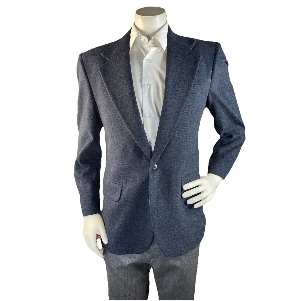 Vintage Robert Stock Men 39R Blazer Camel Hair Tweed Subtle Striped Sport Coat